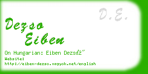 dezso eiben business card